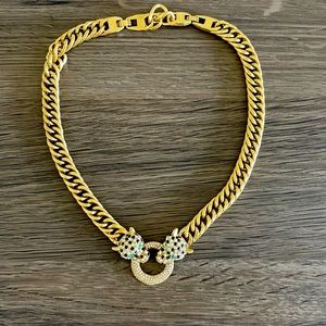 Stella and Dot jaguar emerald necklace